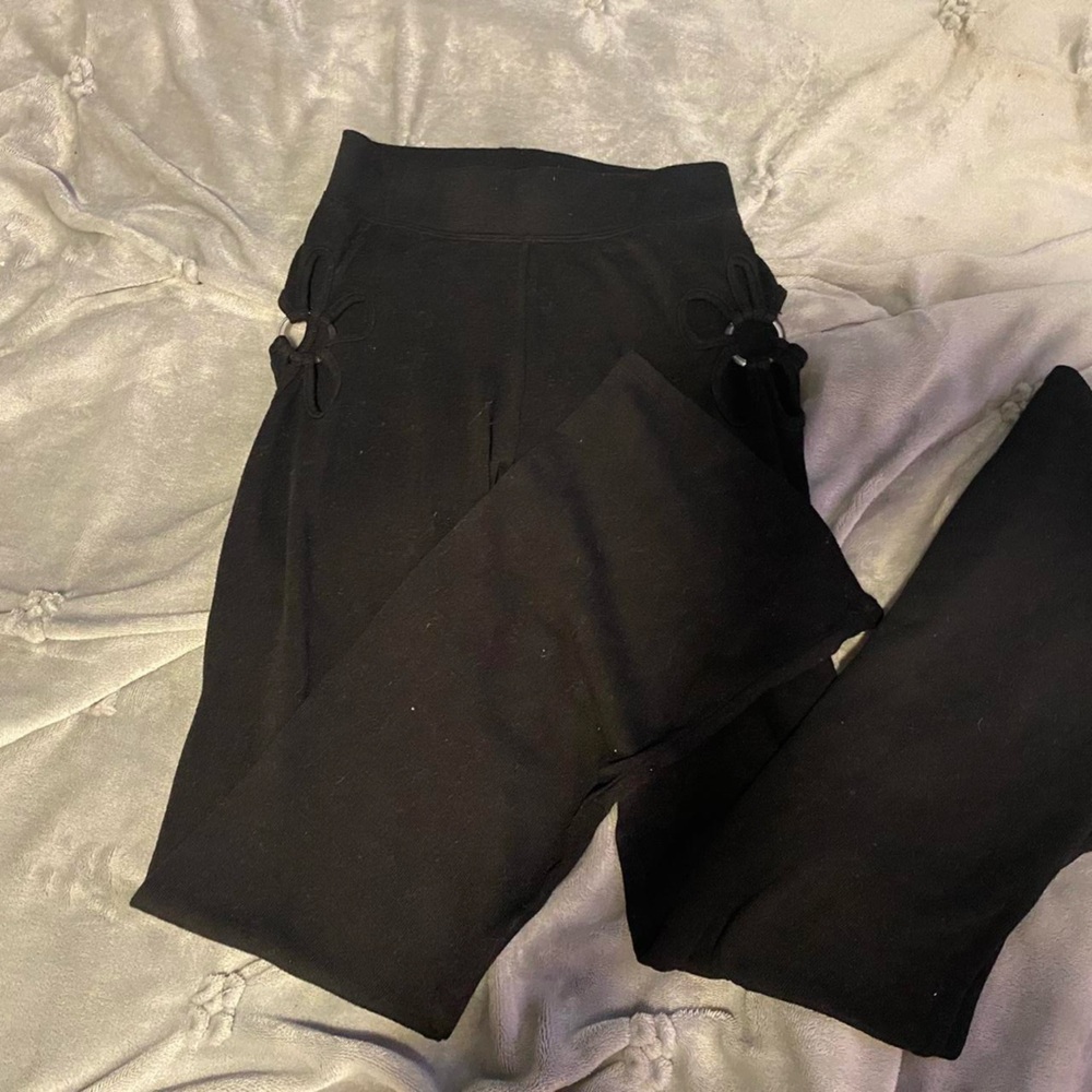 Low Waisted Boot Cut Black Leggings